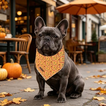 Fall Dog Bandana, UP URARA PUP Puppy Bandana for Small,Medium Dog, Hedgehog Mushroom Cotton Triangle Bid Scarf Dog, Pet Kerchief for Girl Boy Dogs or Cats, Fancy Fall Classic Dog Bid Scarf