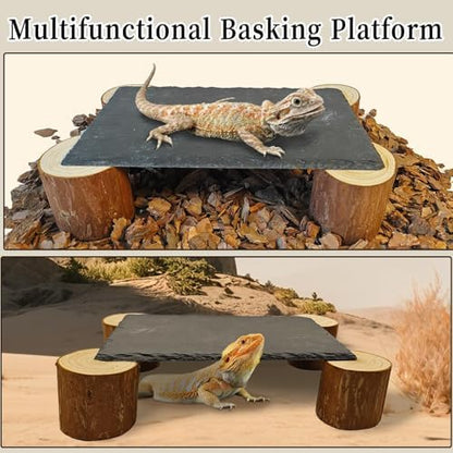 Bearded Dragon Basking Platform,Reptile Slate Basking Rock,Large