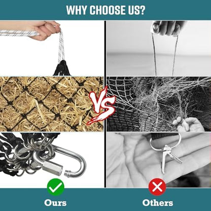 36 Inch Slow Feed PE Hay Net for Horses with Steel Quick Links
