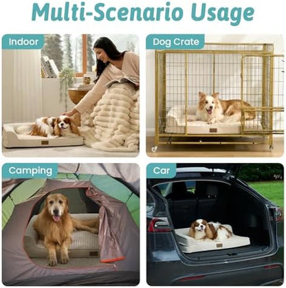 COZY KISS Orthopedic Dog Bed for Large Sized Dogs, L Shaped 36x27 inch