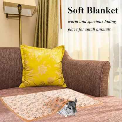 Grddaef 4Pcs Inch Guinea Pig Blanket, 30X20 Bunny Washable & Plush Flannel Sleeping Mats Pad Rabbit Bedding Cage Liners for Hamster Guinea Pig Chinchilla Hedgehog Ferret Small Animal