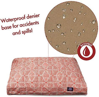 Majestic Pet Rectangular Dog Bed, Small, 27x20x4 in, Washable, Salmon