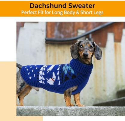 Lelepet Dachshund Sweater Turtleneck Dog Sweaters for Small Dogs (XS-XL)