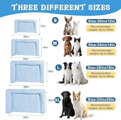 Cooling Mat for Dogs - 2025 Upgraded 28" x 18" Washable Pet Cooling Pad for Cats, Non-Slip Kennel Bed for Summer, Ultra-Comfortable & Machine Washable Portable Ice Mat for Dogs/Cats