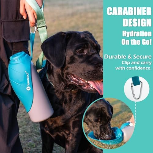 LumoLeaf Insulated Dog Water Bottle 27 oz Stainless Steel - Keep Water Cool or Warm, Portable Pet Water Bowl for Travel, Wide Mouth for Easy Ice Filling & Cleaning