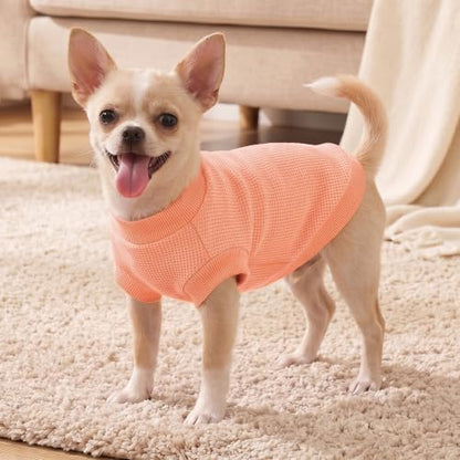 1 Pack Dog Shirt for Small Supplies Functional Waffle Dog Clothes Warm Soft Sweatshirt Outfit for Dogs Cats Pet Apparel
