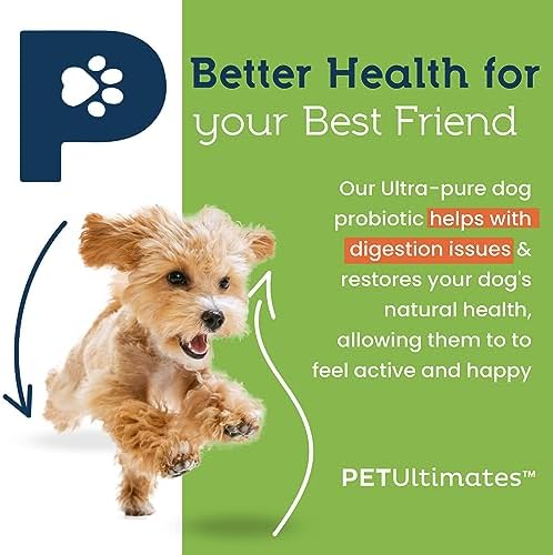 Pet Ultimates Pet Probiotics for Dogs (137g/120 Servings) – 22-Species Dog Probiotics Powder – Daily Skin and Coat Supplement for Dogs with Digestive Enzymes for Gut Health & Seasonal Comfort