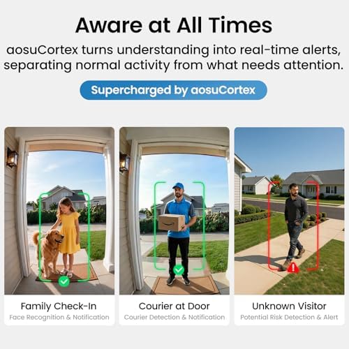 aosu Total-Watch Classic AI Suite, 3K Solar Security Camera Outdoor System