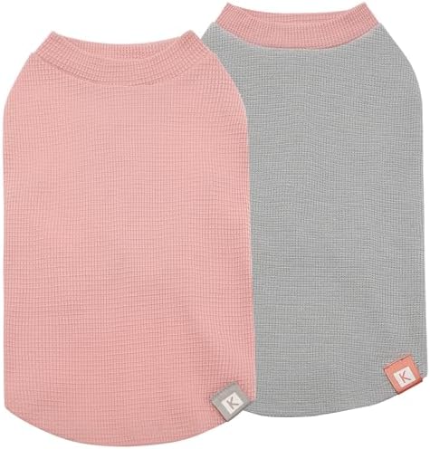 KYEESE 2Pack Waffle Dog Shirt for Small Dogs Soft Dog Sweater Tank Top