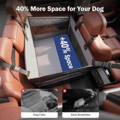 MIXJOY Dog Car Seat for Large Medium Dogs, Back Seat Extender for Pets, Waterproof Pet Carseat for Medium Sized Dog, Hammock for Pet, with Storage Pocket for Cars/SUV/Truck(L-28 * 22 * 20.5in)