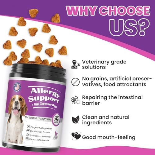 Dog Allergy Chews for Immune Support,500 PCs Formula Supports Skin Health, Relieve Itching Improve Digestion, Allergy and Immune for Dogs