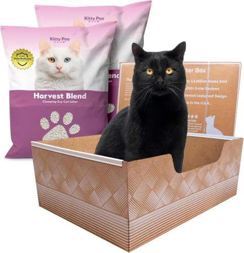 Kitty Poo Club Disposable Cat Litter Box 2-Pack with Soy Litter