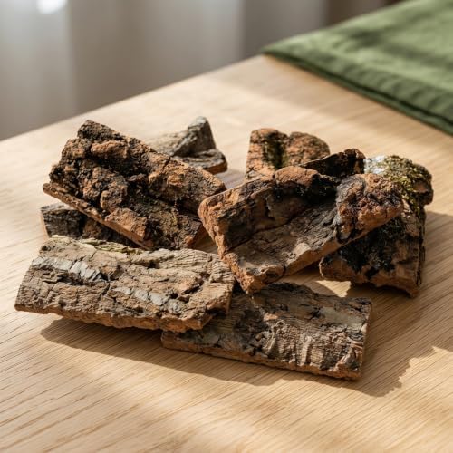 NUOBESTY 8 Pack Cork Bark for Reptile Hides and Terrarium Decorations