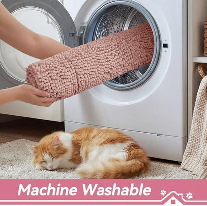Bcoimo Super Absorbent Cat Door Mat, 24"*17" Anti Slip Mat for Muddy Paws