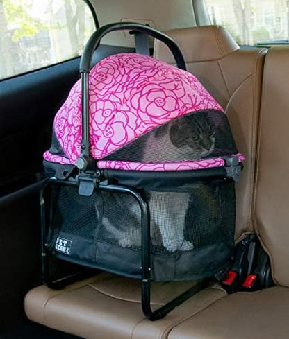 Pet Gear No-Zip View 360 Pet Carrier & Car Seat, 20", Blossom