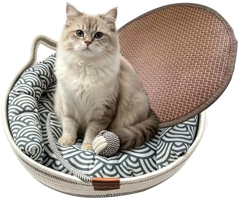 Handwoven Cat Basket Designed to Stimulate Natural Instincts, 18.5 in