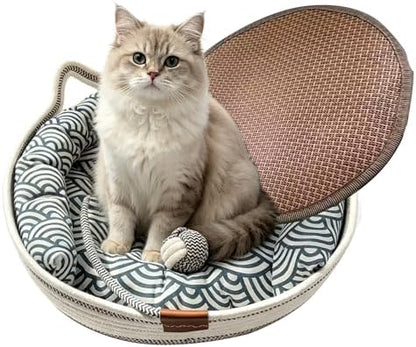 Handwoven Cat Basket Designed to Stimulate Natural Instincts, 15.8 in