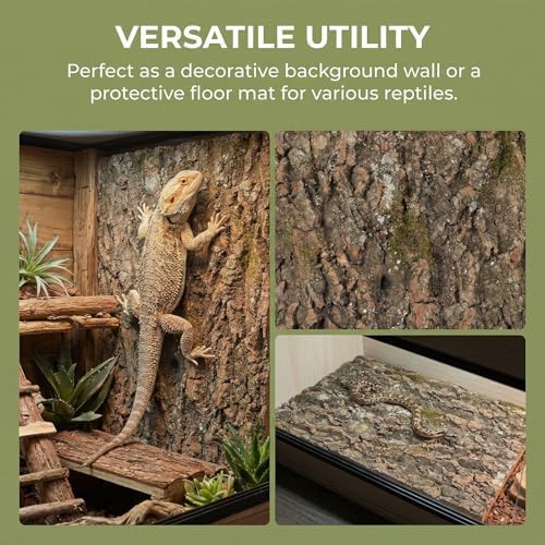 DECHOUS 3Pcs Natural Cork Bark Reptile Terrarium Background, 15.8x12 Inch