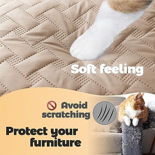 gogobunny 100% Double Sided Waterproof Dog Blanket Soft Bed Pet Cover Reversible Protect Furniture Couch Sofa Car for Puppy Cat Kids (Dark Beige/Light Beige, 52x82 Inch (Pack of 1))