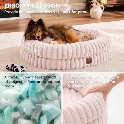 ChiXnuggle Orthopedic Dog Bed, Washable Cover, Faux Fur Bolster Pet Couch