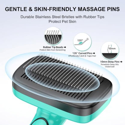 Self Cleaning Slicker Brush & Nail Clippers for Dog and Cats