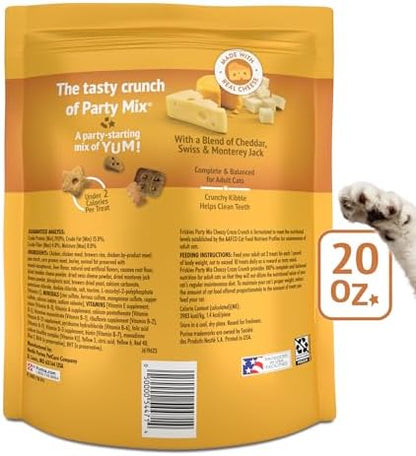 Friskies Purina Party Mix Cheezy Craze Crunch Cat Treats, 20 oz Pouch