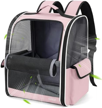 Lekereise Cat Backpack Carriers, Dog Carrier Backpacks with Breathable Mesh for Small Medium Cats Dogs Puppy Up to 18 Lbs, Pet Foldable Carrying Backpack Ventilated for Travel Hiking Collapsible
