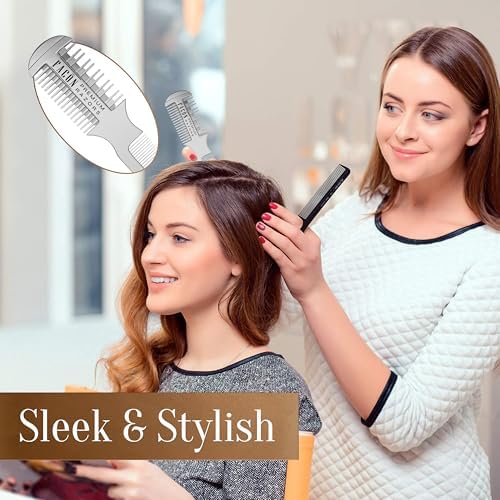 Facón Razor Comb for Hair Cutting - Professional Hair Cutting Comb Kit with 12 Replacement Blades, Double Edge Shaper for Salon & Home, Premium Styling Thinning Texturizing Split Ends Trimming Razor