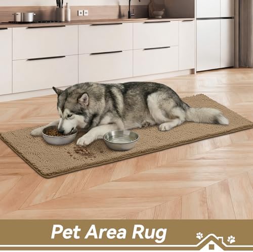 Bcoimo Super Absorbent Dog Door Mat, 60"*24" Anti Slip Mat for Muddy Paws