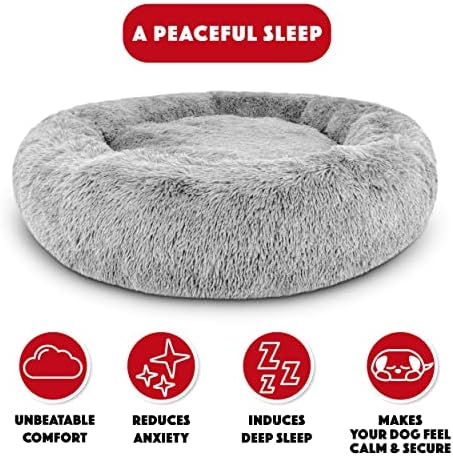 The Dog’s Bed Calming Donut Dog Bed, Machine Washable Removable Zip Cover