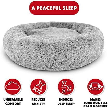 The Dog’s Bed Calming Donut Dog Bed, Machine Washable Removable Zip Cover