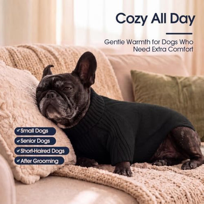 Turtleneck Dog Sweater,Thermal Knitted Sweater for Small Dogs Girl Boy, M