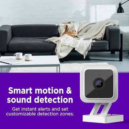 Roku Indoor Camera for Home Security, 1-Pack - Wired Security Camera with 1080p HD Color Night Vision, Works with Alexa & Google, Motion & Sound Detection, Built-in Siren, 90-Day Subscription Included