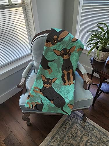 Caroline's Treasures MLM1067LQB Black and Tan Chihuahua Quilted Blanket 50x60 Artwork Pattern Quilted Throw Blanket for Bed, Couch, Sofa, Soft and Lightweight