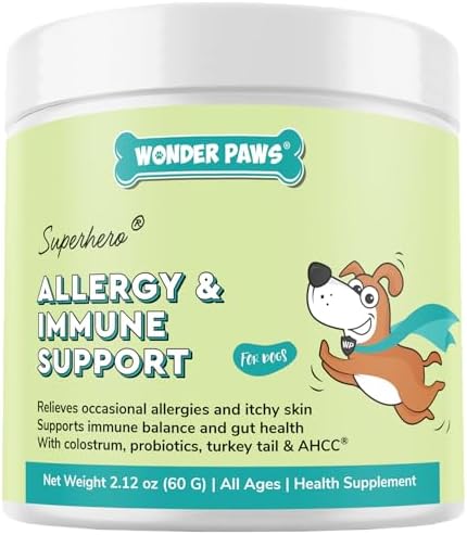 Premium Allergy & Immune Probiotics for Dogs – Allergy Relief, Itchy Skin Relief, Scratching, Digestion, Seasonal Allergies & Immune Support - Allergy Immune + Itch With Quercetin & Mushrooms - 2.12oz