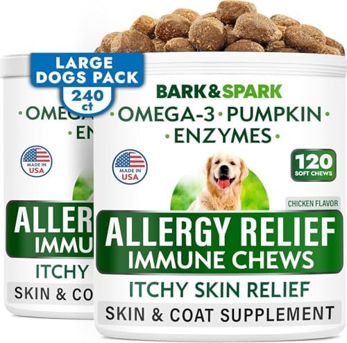 Dog Allergy Relief Chews - Skin Health & Anti-Itch Supplement with Omega-3