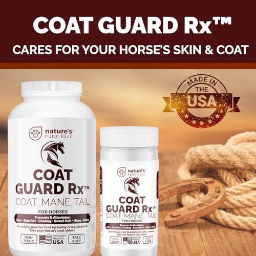 Extra Large. 2 Lbs. Coat Guard Rx™ Coat, Tail, Mane Powder for Horses - Rain Rot, Sweet Itch, Treatment & Dry Shampoo for Horses.