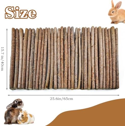 kathson Rabbit Bridge Wooden Hamster Climbing Tunnel Bunny Extra Large Ladder Wood Flexible Hideout for Guinea Pig Chinchilla Ferret Hedgehog Rat Squirrel and Other Rodents(26 x 16 in)