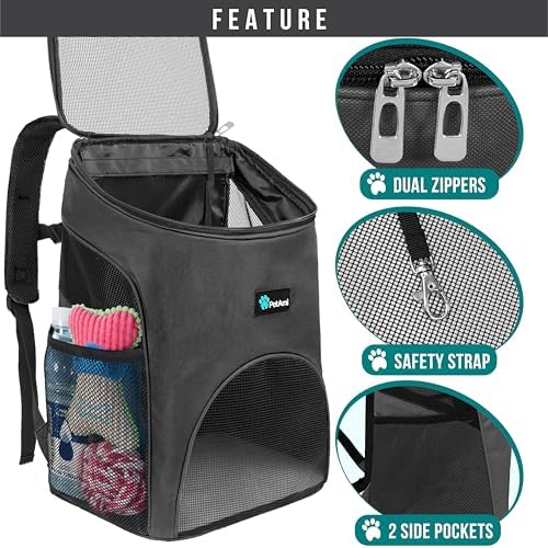 PetAmi Cat Backpack Carrier for Small Dogs and Large Cats, Airline Approved