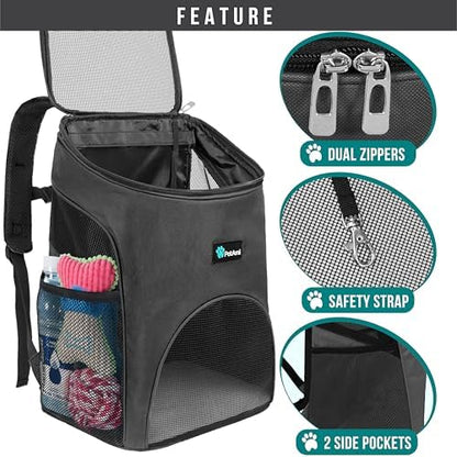 PetAmi Cat Backpack Carrier for Small Dogs and Large Cats, Airline Approved