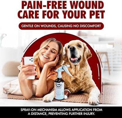 Pet Wound Care Spray with Trigger, Animal Wound Cleaner, 16 oz, No-Sting