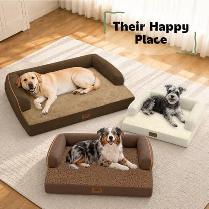 MEKIY XXL Orthopedic Waterproof Dog Bed with Bolster for Extra Large Dogs