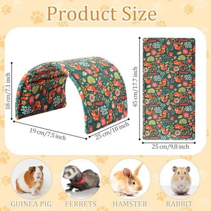 BreezeHug 4 Pcs Guinea Pig Tunnels Foldable Hideout Rabbit,Forest Animals