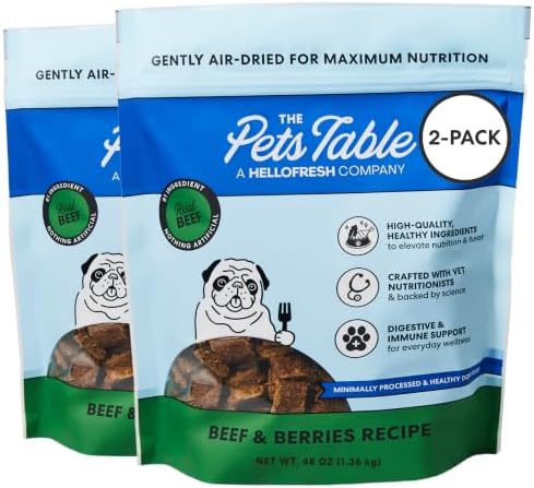 The Pets Table Air Dried Dog Food, Beef & Berries, 3 lb (48 Oz) 2 Pack