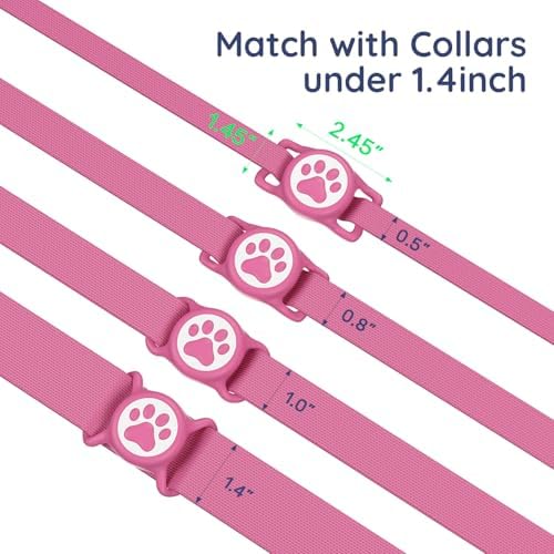 IP68 Waterproof Dog AirTag Holder for Dog Collar, Soft, Stretchy Silicone