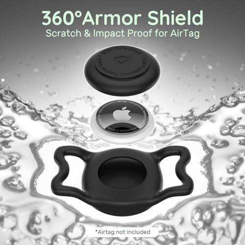 IP68 Waterproof Dog AirTag Holder for Dog Collar, Soft, Stretchy Silicone