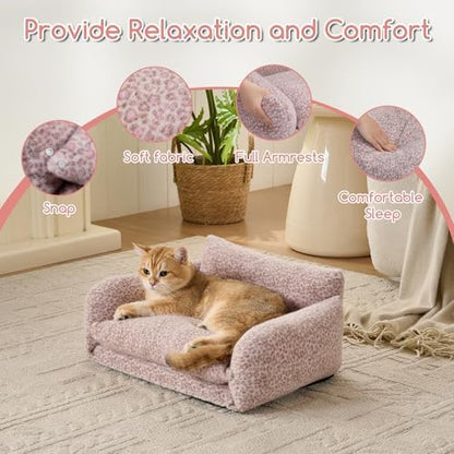 Hollypet Cat Bed Small Dog Orthopedic Couch Beds for Pets up to 13 lbs