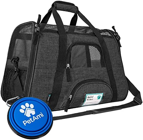 PetAmi Airline Approved Pet Carrier Cats Small Dogs, Small Heather Charcoal