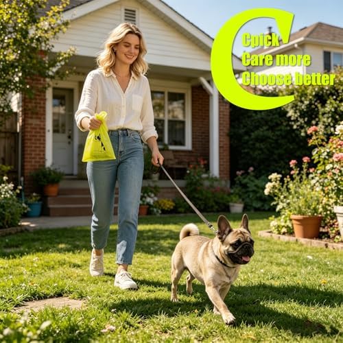 Certified Home Compostable Dog Poop Bags Rolls,Unscented Poop Bags for Dogs,Doggie Litter Bags,Extra Strong Doggy Waste Bags,300 Counts