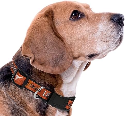 Pets First Collegiate PET Collar New Version Texas Longhorns Dog Collar, Size Medium. Best Sports Team Color for Dogs & Cats. A Shiny & Colorful Dog & Cat Collar Licensed by The NCAA